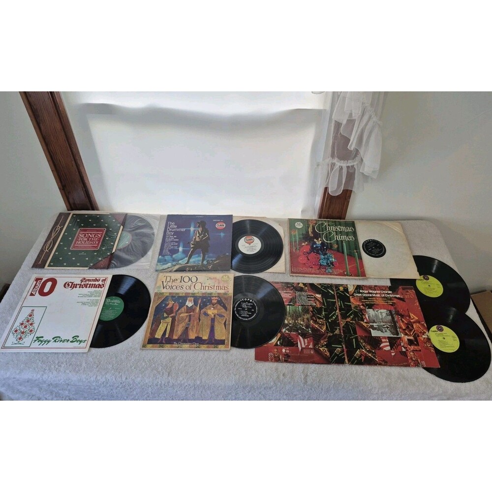 Vintage Christmas Vinyl LP Record Lot Holiday Music Choir Carols Tops Clark
